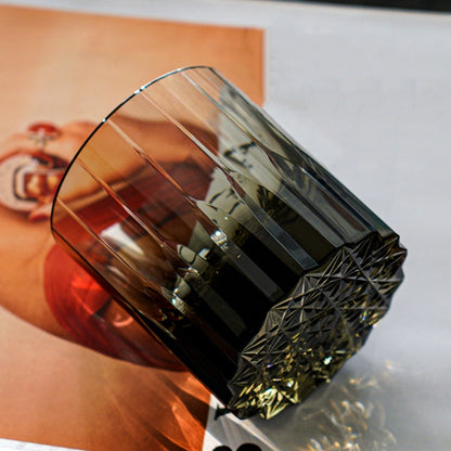 Hand-Cut Crystal Whisky Tumbler with Diamond Facets in Presentation Box for Bourbon, Scotch & Cocktails