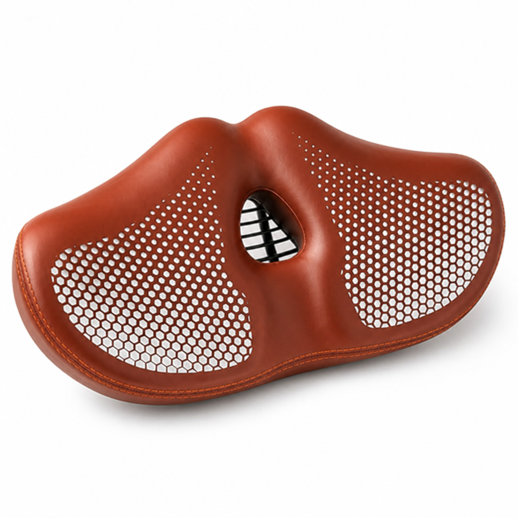 Noseless Extra-Wide Double-Spring Bike Saddle