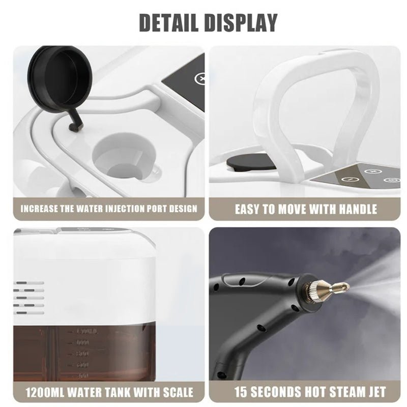 High-Power Electric Steam Cleaning Machine for Home & Auto | 2500W Handheld Steam Cleaner with Attachments | Multi-Surface Sanitizing Tool