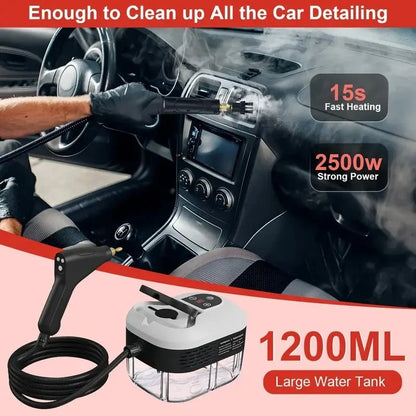 High-Power Electric Steam Cleaning Machine for Home & Auto | 2500W Handheld Steam Cleaner with Attachments | Multi-Surface Sanitizing Tool