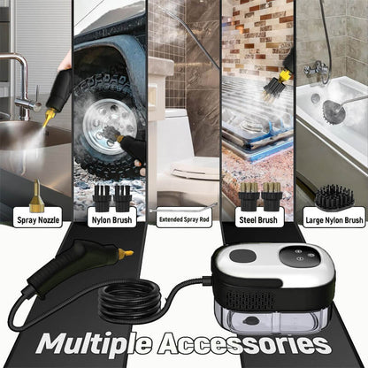 High-Power Electric Steam Cleaning Machine for Home & Auto | 2500W Handheld Steam Cleaner with Attachments | Multi-Surface Sanitizing Tool