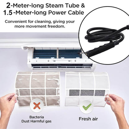High-Power Electric Steam Cleaning Machine for Home & Auto | 2500W Handheld Steam Cleaner with Attachments | Multi-Surface Sanitizing Tool