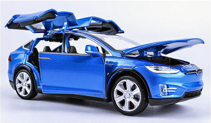 Tesla Model X Pull Back Car Model with Sound and Light Features | 1:32 Scale Toy for 3-6 Year Olds