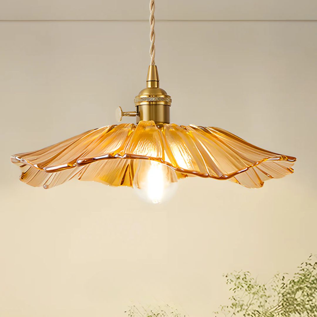 Fluted Glass Drop Ceiling Fixture 11 in Burgundy Shade Gold Hardware E27 Socket for Kitchen Island Entryway Ambient Overhead Illumination