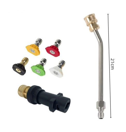 Telescoping Pressure Washer Extension Wand with Professional Spray Nozzles for High-Reach Cleaning — Adjustable Length Pole Kit for Roofs, G