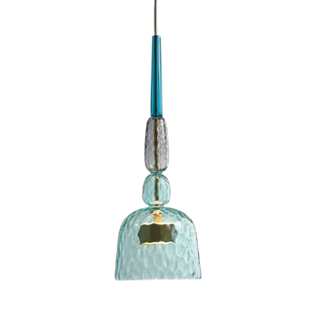 Colorful Glass Pendant Light – Modern Single-Bulb Ceiling Fixture for Dining Room, Kitchen & Bedroom