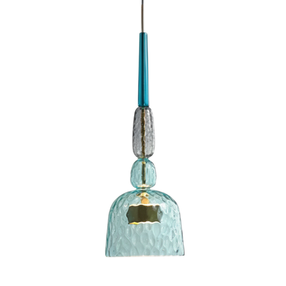 Colorful Glass Pendant Light – Modern Single-Bulb Ceiling Fixture for Dining Room, Kitchen & Bedroom