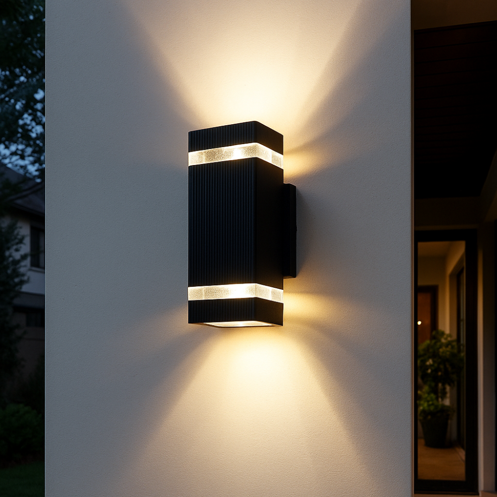 Waterproof Outdoor Sconce Black Bidirectional Light for Entryway Patio Garden Porch E27 Socket IP65 Exterior Fixture for Modern & Traditiona