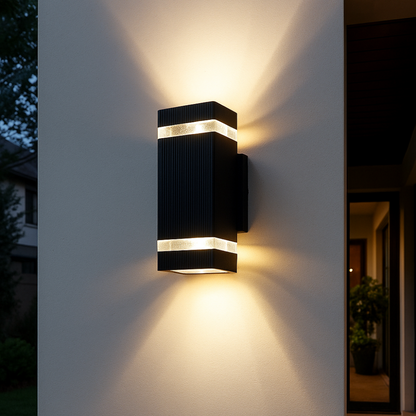Waterproof Outdoor Sconce Black Bidirectional Light for Entryway Patio Garden Porch E27 Socket IP65 Exterior Fixture for Modern & Traditiona