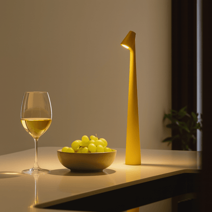 Rechargeable LED Accent Lamp Metal Cordless Indoor Outdoor Portable Lighting 5.5 x 17.7 Inches Battery Operated Tabletop Illumination for Pa