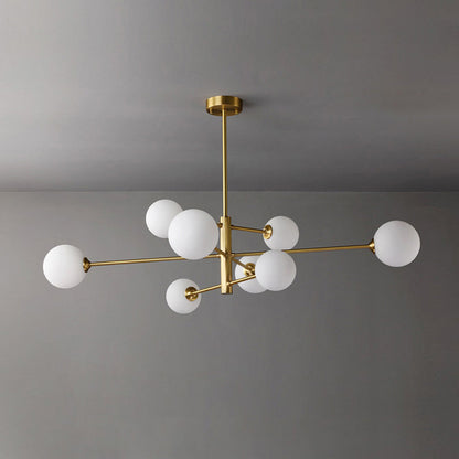 Bubble Glass Pendant Light with Metal Frame for Living Room & Bedroom – Modern Multi-Globe Chandelier for Dining Room & Entryway