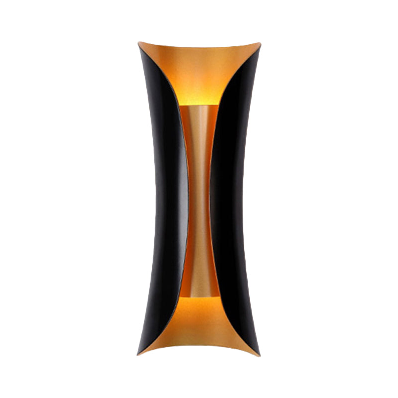 Double-Arm Spiral Wall Sconce Black Metal 2-Light Fixture 13/21/30 Inch Hardwired Indoor Accent Lighting for Hallway Bedroom Living Room