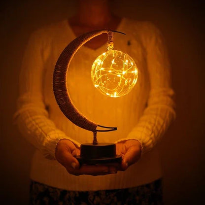 LED Moon Lamp Battery Operated 11 Inch Decorative Night Light for Bedrooms Desks Nightstands Portable Cordless Lunar Glow Accent Lighting