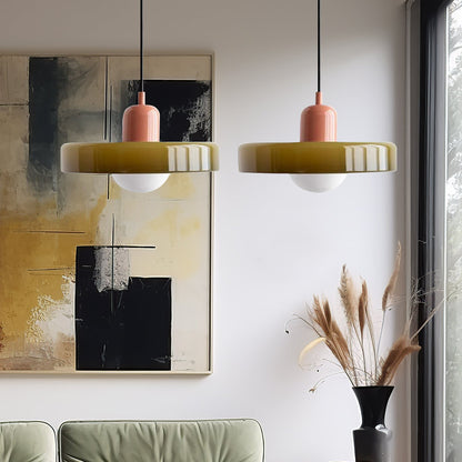 Dual-Shade Glass Hanging Light Fixture G9 Socket 14 Inch Ceiling Mount for Kitchen Island Dining Table Living Room Modern Overhead Lighting