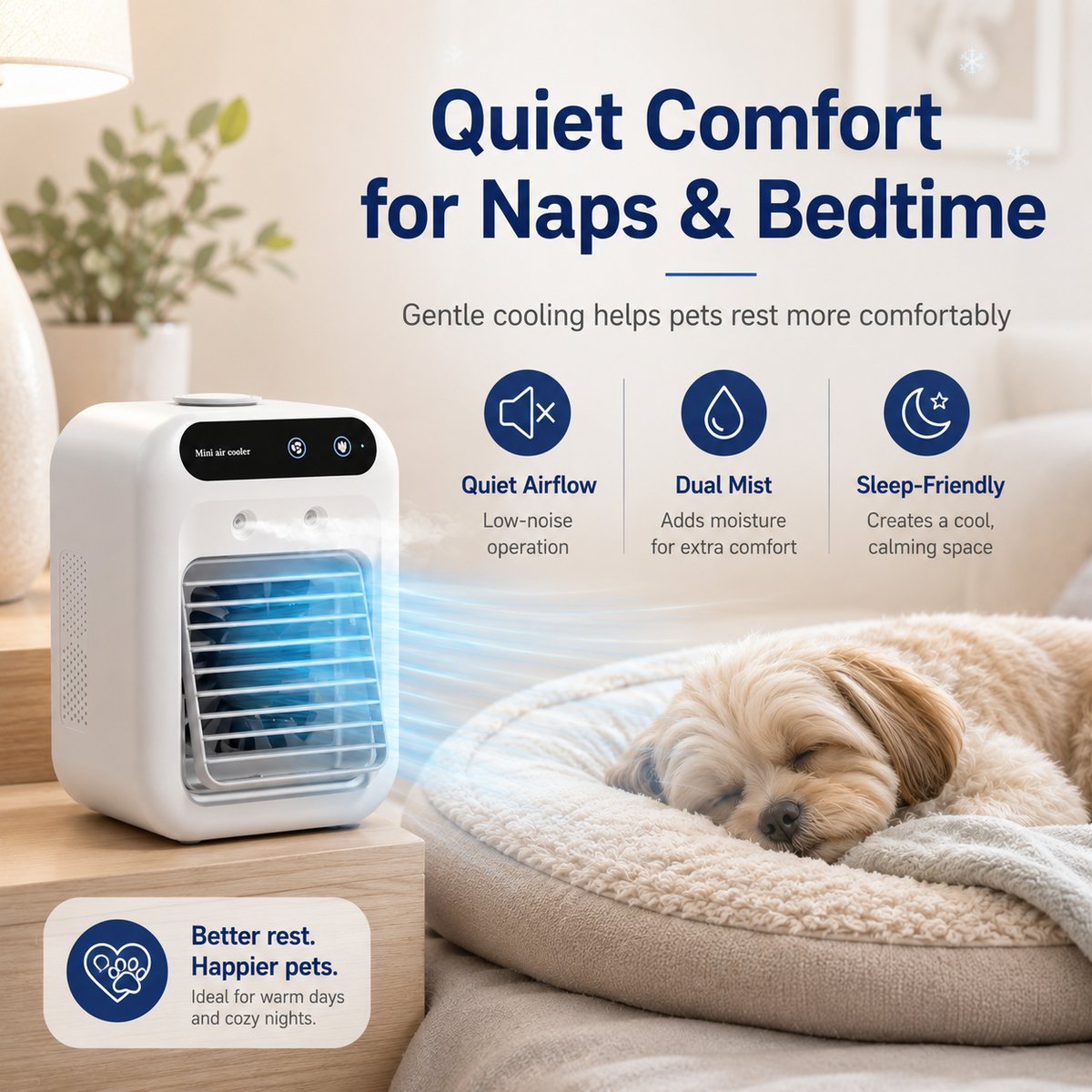 Ortekor Ultra-Quiet Mini Air Cooler for Home & Office – Keeps Pets & Kids Comfortable While Beating the Heat