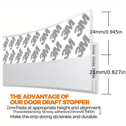 Weatherstrip Seal Self-Adhesive Silicone Bottom Sweep 39 Inches for Entry Doors Garage Basement Interior Exterior Energy Saving Noise Reduct