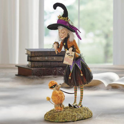 Handcrafted Resin Witch Figurine for Halloween Decor | Mystical Table Accent Sculpture | Gothic Home Centerpiece | Vintage Spooky
