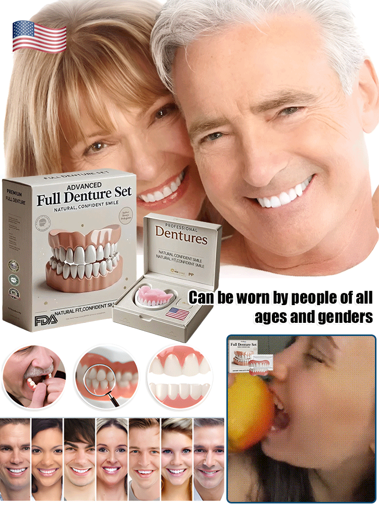 Moldable Cosmetic Dental Veneers Upper & Lower Set Reusable Snap-On Smile Kit for Instant Confidence Natural Look Temp Teeth Cover