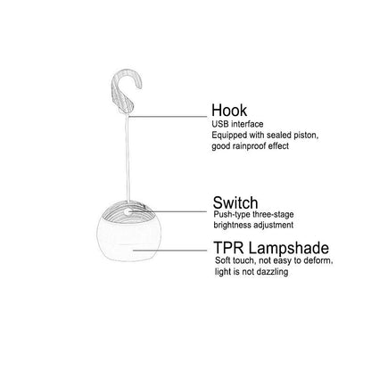 Rechargeable LED Outdoor Lantern with Hook – Portable Hanging Light for Patio, Tent & Garden, 12-Hour Runtime
