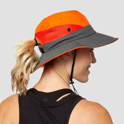 Foldable Wide Brim Sun Hat with UPF 50+ Protection & Ponytail Opening for Women