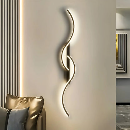 Sleek Arc LED Wall Sconce | Indoor Accent Lighting for Bedroom, Hallway, Living Room & Stairway | Contemporary Linear Design | 24 to 47 Inch