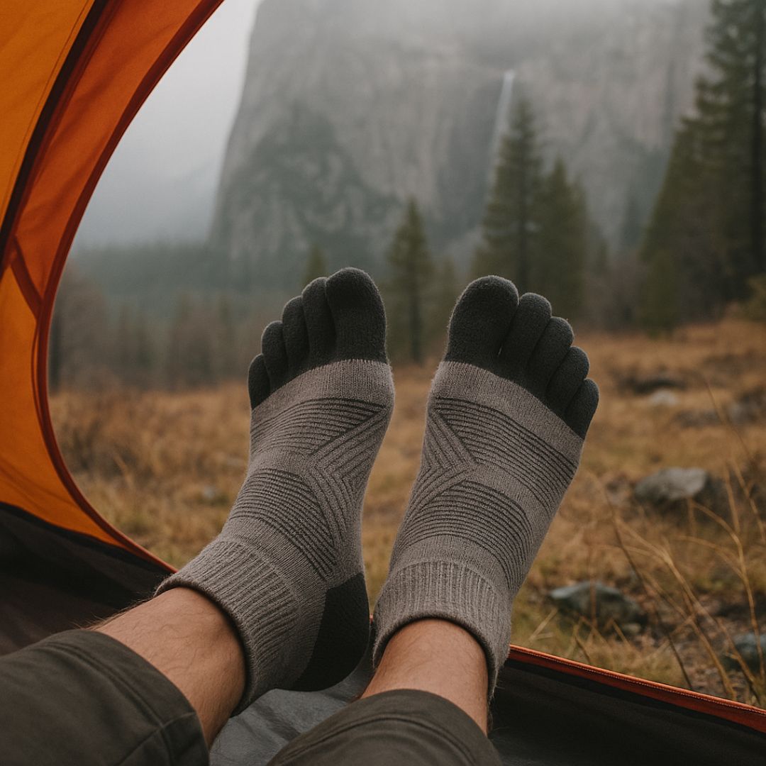 Men's Merino Wool Toe Socks – Insulated 5-Toe Design for Winter Sports & Hiking