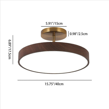 Close-to-Ceiling LED Fixture 12-Inch Iron Round Low-Profile for Hallways Bedrooms Kitchens Entryways Modern Dimmable 3000K-5000K