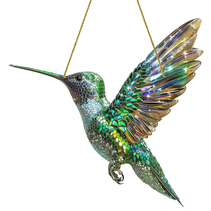 Acrylic Hummingbird Window Suncatcher Panel – Hanging Stained Glass Garden Ornament for Windows, Porch, Yard Decoration – Bird Lover Gift