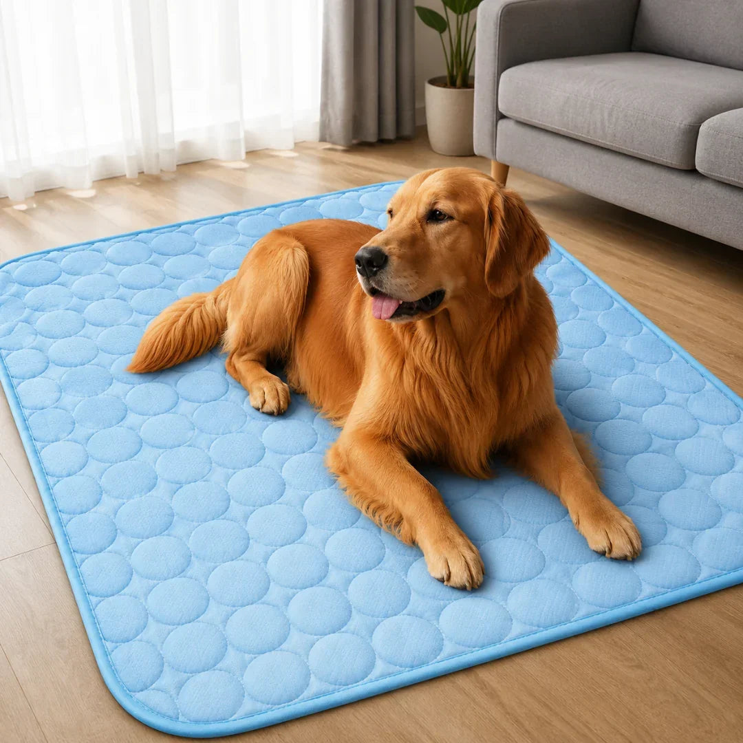 Machine-Washable Cool-Touch Pet Bed Pad for Dogs & Cats – Travel-Ready Foldable Chill Blanket for Summer Heat Relief, 6 Size Options for