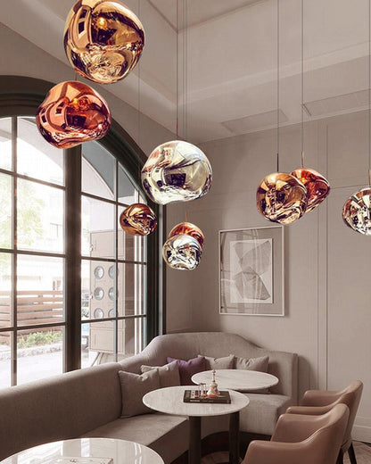 Acrylic Drip Pendant Light 6-15 Inch E27 Socket Warm Glow Adjustable Ceiling Fixture Kitchen Island Dining Table Bedroom Bar Restaurant