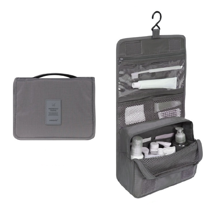 Hanging Toiletry Bag with Multiple Compartments for Travel – Water-Resistant Organizer for Makeup, Cosmetics & Grooming Essentials