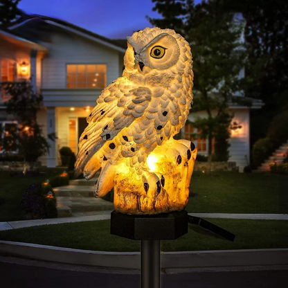 Solar Owl Stake Light for Walkways, Yard & Garden with Automatic Dusk Sensor – Cordless LED Ground Lamp for Outdoor Pathway Lighting