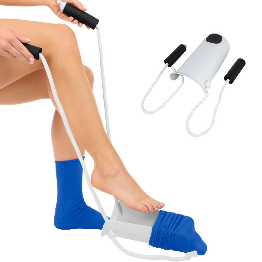 Sock Helper Tool for Seniors & Limited Mobility – Easy Dressing Aid with Long Handle, No Bending or Reaching, Compression Stocking Donner