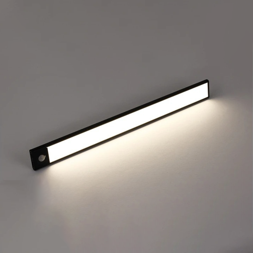 Motion Sensor LED Under Cabinet Light Rechargeable Magnetic Strip Battery Powered Kitchen Closet Pantry Hallway Wireless Lighting Bar for Co