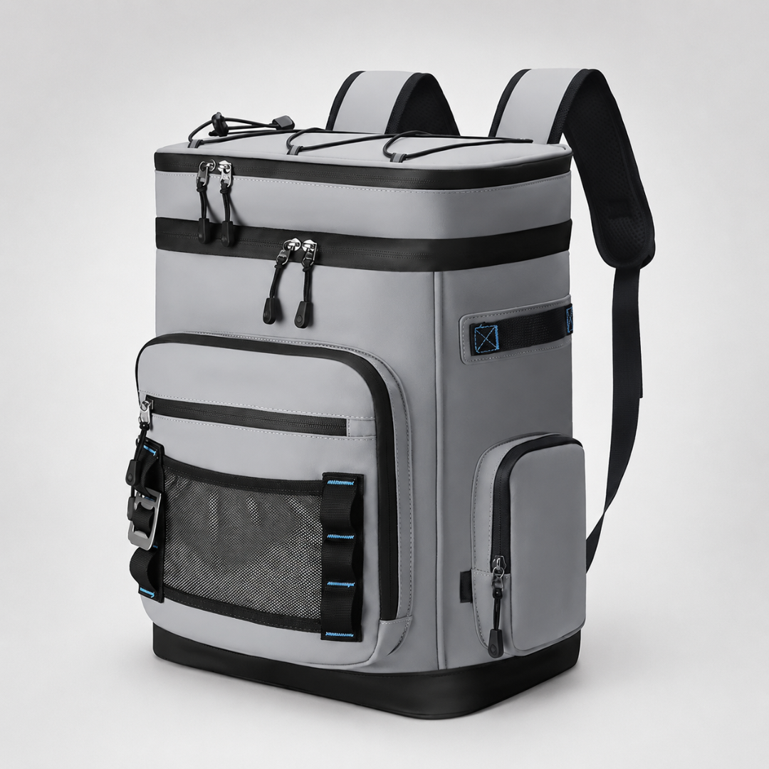 Thermal Backpack Cooler with Dual Compartments & Bottle Pockets for Hiking and Picnics