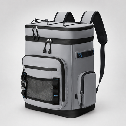 Thermal Backpack Cooler with Dual Compartments & Bottle Pockets for Hiking and Picnics