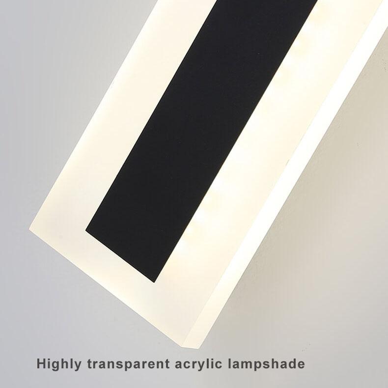 Outdoor LED Wall Sconce Hardwired Acrylic Fixture Black 12 in 7W-58W Energy-Saving Fence Patio Deck Entryway Lighting Modern Weather-Resista