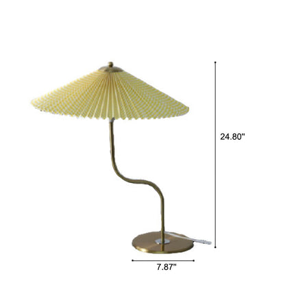 Contemporary Metal Desk Light with Fabric Shade 25 Inches Tall for Bedroom Office Nightstand Reading Task Illumination E12 E14 Socket Home A