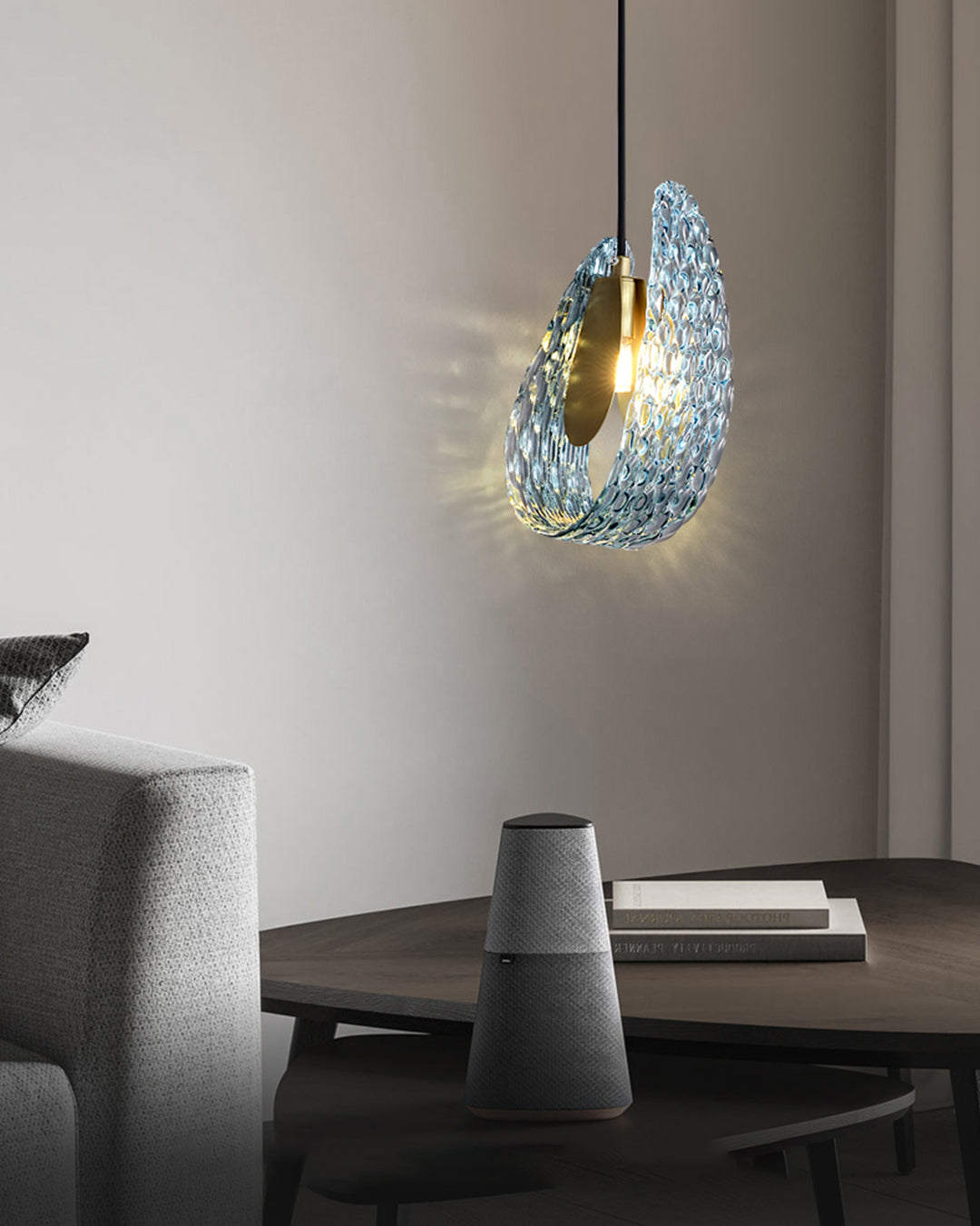 19-Light Glass Ceiling Fixture with Peacock Art Design for Dining Rooms & Large Spaces