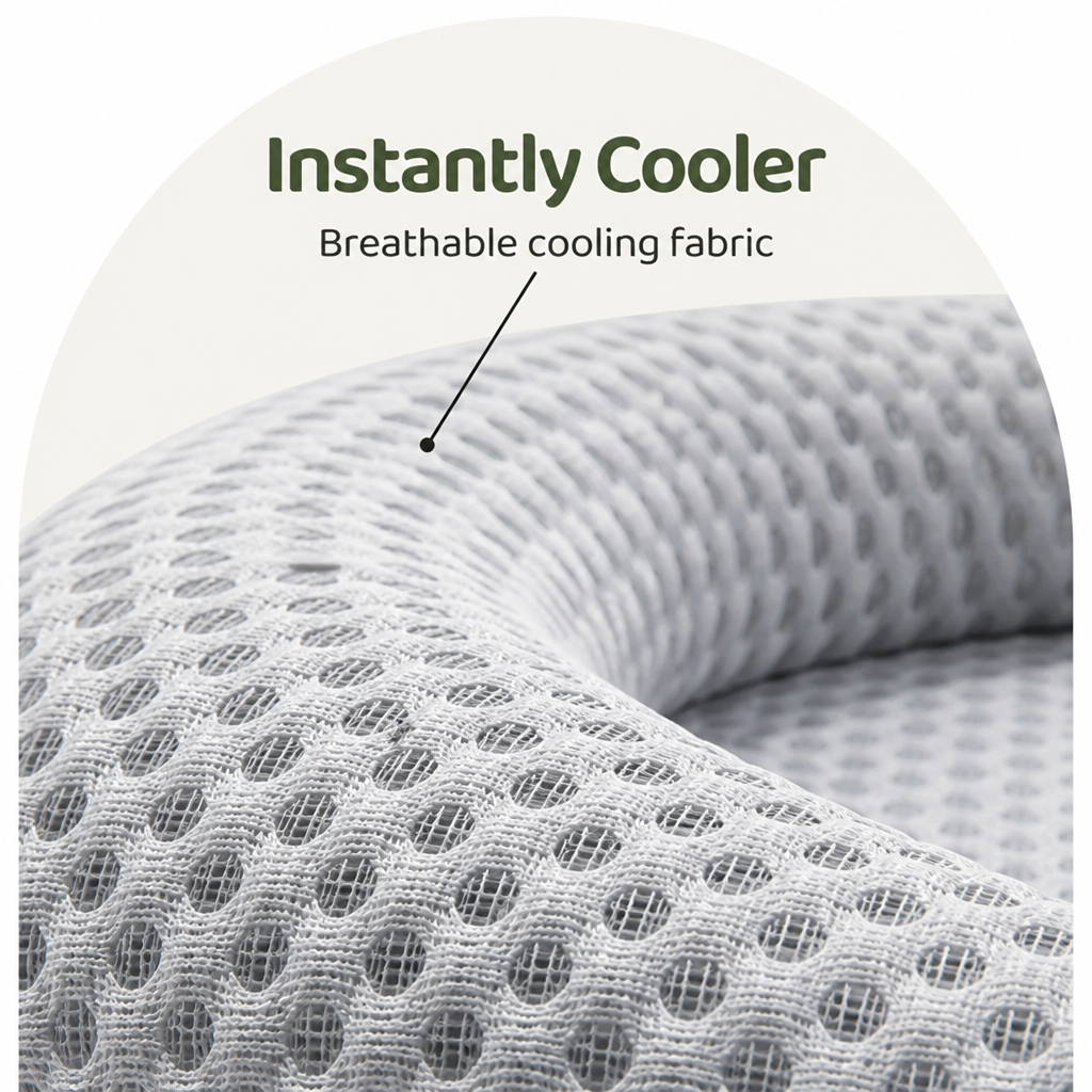 Ortekor Polka Dot Cooling & Washable Cover Dog Bed