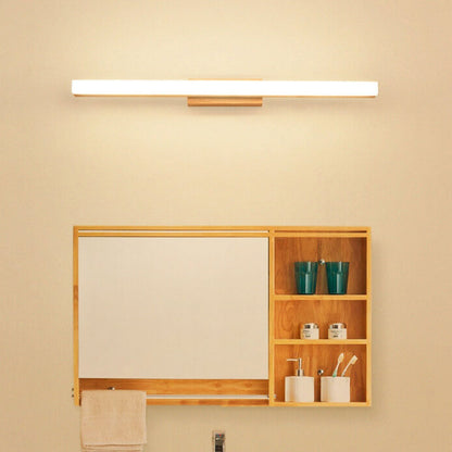 Linear LED Sconce 16W 32-Inch Wood & Acrylic for Vanity Bedroom Hallway Home Office Task Ambient Lighting Modern Hardwired Fixture Low-Profi