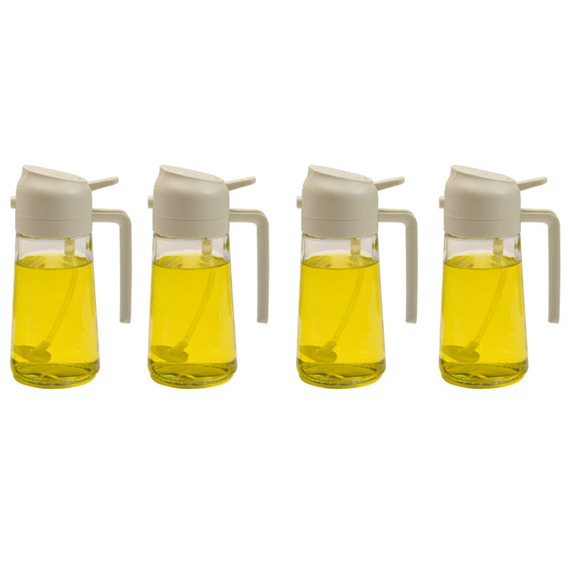 Glass Oil Mister and Pouring Bottle for Cooking – Dual-Function Sprayer with Wide Mouth, 16 oz Capacity – Leak-Proof Kitchen Dispenser for
