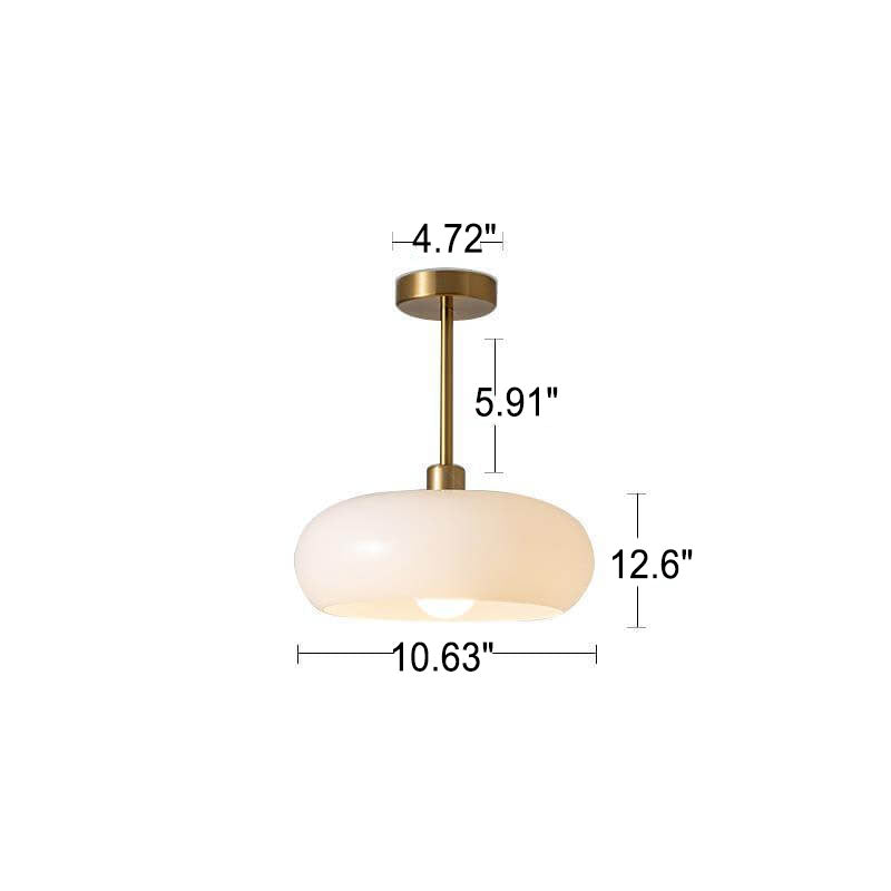 Spherical Glass Ceiling Fixture with Metallic Finish – Contemporary Single-Bulb Lighting for Living Room, Bedroom & Entryway