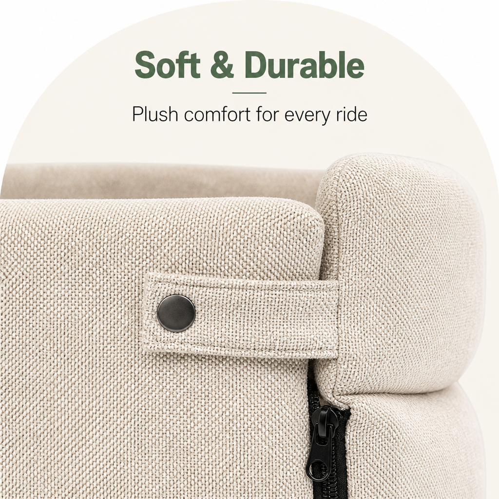 Ortekor Plush & Durable Polyester Dog Car Seat (Small/Medium)