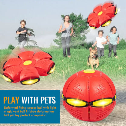 Self-Rolling LED Dog Ball Toy – Motion-Activated Light-Up Frisbee Disc for Interactive Fetch & Indoor Outdoor Play