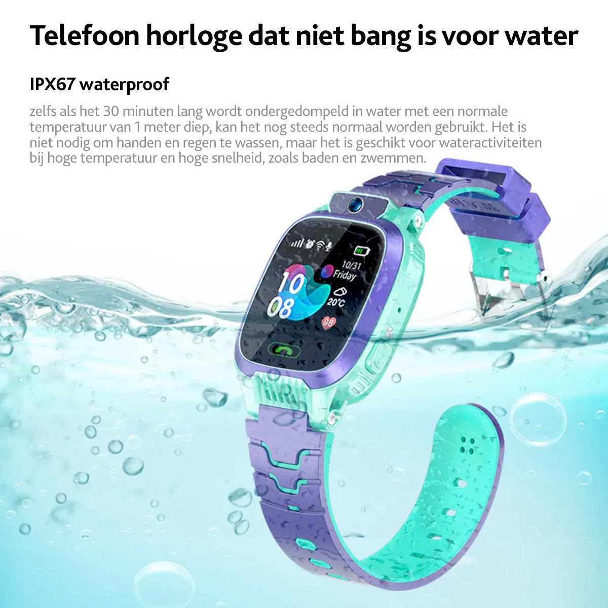 GPS Tracker Smartwatch for Kids with SOS Button & Water Resistant Design