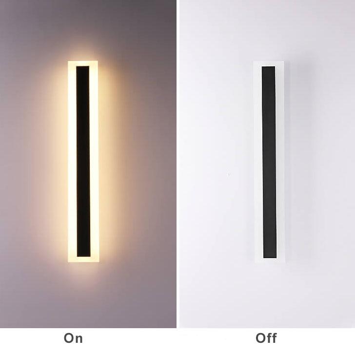 Outdoor LED Wall Sconce Hardwired Acrylic Fixture Black 12 in 7W-58W Energy-Saving Fence Patio Deck Entryway Lighting Modern Weather-Resista