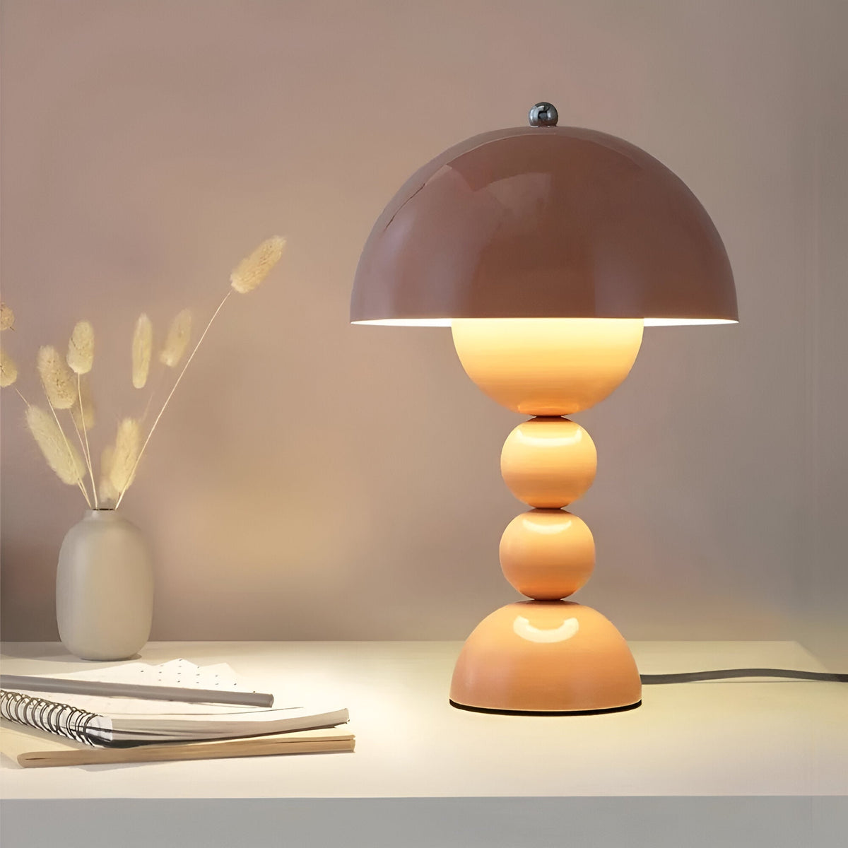 Cordless LED Nightstand Light with USB Charging, 11-Inch Sculptural Acrylic Glow for Bedroom, Desk, Reading Nook | Modern Ambient Portable L