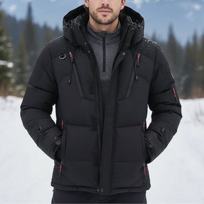 Insulated Winter Parka Jacket with Detachable Hood for Men – Windproof Cold Weather Coat for Outdoor Hiking Camping & Everyday Commuting