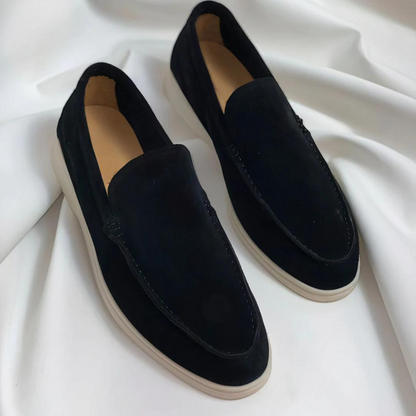 Men's Leather Slip-On Dress Loafers – Business Casual Comfort Shoes for Work, Office & Everyday Wear | Classic Flat Oxford Style
